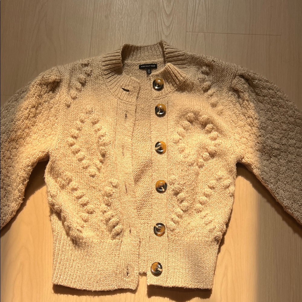 Who What Wear Textured Tan Cardigan